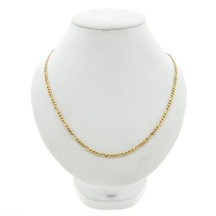 Gouden Figaro schakelketting, Sieraden, Tassen en Uiterlijk, Kettingen, Overige kleuren, Gebruikt, Goud, Ophalen of Verzenden