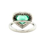 Witgouden entourage ring met smaragd en diamant 18 krt, Ophalen of Verzenden, Nieuw