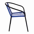 Tuinstoel staal met gevlochten zitting – 72 cm – blauw, Tuin en Terras, Tuinstoelen, Ophalen of Verzenden, Nieuw