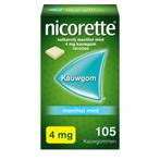Nicorette Suikervrij Kauwgom Menthol Mint 4mg 105 stuks, Nieuw, Verzenden