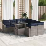 vidaXL 9-delige Loungeset met kussens poly rattan acacia, Tuin en Terras, Verzenden, Nieuw, Rotan, Loungeset