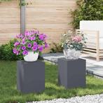vidaXL Plantenstandaard 2 pcs Antraciet 24 x 24 x 35 cm, Tuin en Terras, Verzenden, Nieuw