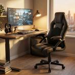 Gaming Stoel Racer PRO | Zwart ECO-leer | Nieuw | Scherpe..., Zwart, Nieuw, Ophalen of Verzenden, Bureaustoel