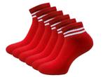 6 paar Quarter Sneakersokken - SQOTTON® - Rood-Wit Gestreept, Kleding | Heren, Verzenden, Nieuw