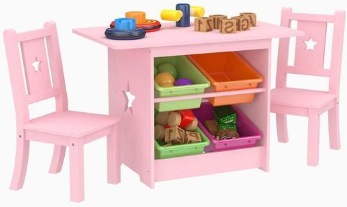 Lina® Kindermeubel Set - Met Tafel, Stoelen en Opbergruimte, Kinderen en Baby's, Kinderkamer | Tafels en Stoelen, Nieuw, Tafel(s) en Stoel(en)