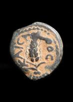 Oud-Romeins Brons Prutah geslagen door Marcus Ambibulus in