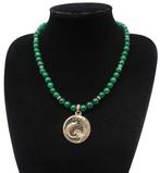 Smaragd - Boeddhistische ketting - Gouden vissen - Welvaart, Antiek en Kunst