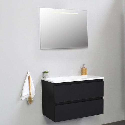 Badkamermeubel BWS Pepper Acryl Wastafel Incl Spiegel Met, Doe-het-zelf en Verbouw, Sanitair, Bad, Nieuw, Ophalen of Verzenden