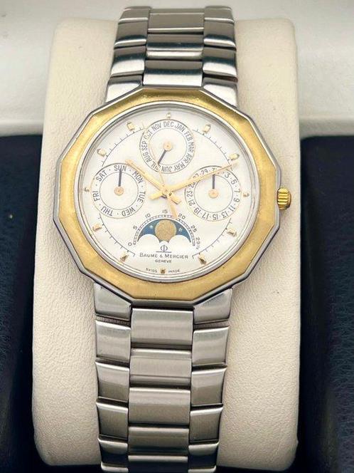 Baume & Mercier - 18K Gold Bezel Riviera Triple Date Moon, Sieraden, Tassen en Uiterlijk, Horloges | Heren