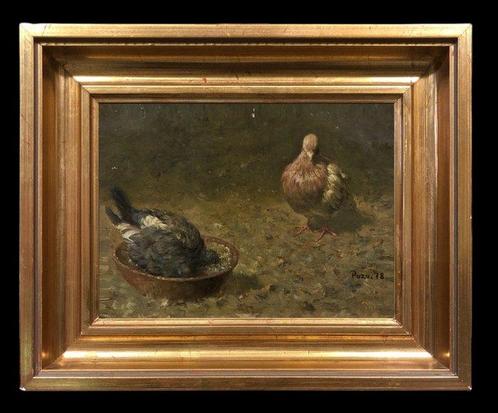 Francisco Pozo Polo (1944) - Deux Colombes, Antiek en Kunst, Kunst | Schilderijen | Klassiek