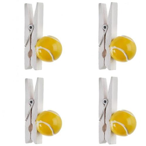 Pak met 4 wit houten knijpers met een tennisbal, Sport en Fitness, Tennis, Overige typen, Nieuw, Overige merken, Verzenden