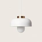 ACTIE: Moderne hanglamp wit & messing E27 fitting Cantu FOIR, Huis en Inrichting, Lampen | Hanglampen, Nieuw, Verzenden