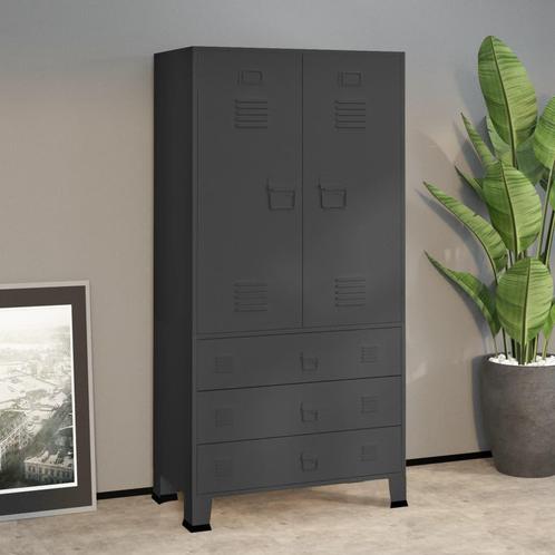 vidaXL Kledingkast industrieel 90x50x180 cm metaal, Huis en Inrichting, Kasten | Kledingkasten, Nieuw, Verzenden
