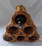 Wijnrek - Rotan wijnflesdrager - Rattan - Flesdrager met zes, Antiek en Kunst
