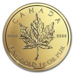Canada. 1 Gram $0.50 CAD 9999 Gold Maple Leaf Coin BU, Postzegels en Munten, Edelmetalen en Baren