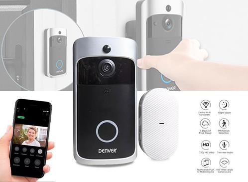 DENVER VDB-111 Deurbel met Camera - Videodeurbel - Met Wi-Fi, Huis en Inrichting, Deurbellen, Nieuw, Verzenden