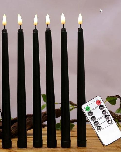Ledkaarsen 6 st met afstandsbediening zwart warmwit timer, Hobby en Vrije tijd, Knutselen, Nieuw, Ophalen of Verzenden