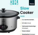 2dekans | MOA Slowcooker - 6,5 liter - Keramische Binnenpan, Diversen, Ophalen of Verzenden