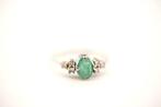 Ring - 19.2 kt. Witgoud Smaragd - Diamant, Sieraden, Tassen en Uiterlijk, Ringen, Nieuw