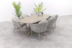 Taste Eva/Prado deens ovale tuinset (7-delig) - Latte, Tuin en Terras, Tuinsets en Loungesets, Verzenden, Nieuw, Rvs, Tuinset