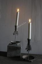 Sobere old look Dennenappel kandelaar dinerkaars 17 cm, Ophalen of Verzenden, Nieuw