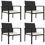 vidaXL Tuinstoelen 4 st poly rattan zwart, Tuin en Terras, Tuinstoelen, Verzenden, Nieuw, Rotan