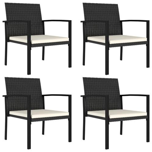 vidaXL Tuinstoelen 4 st poly rattan zwart, Tuin en Terras, Tuinstoelen, Nieuw, Rotan, Verzenden