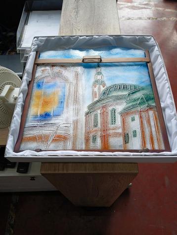 Glas schildering, Maria Hemelvaartkerk, Novy Bor 40 x 42 cm beschikbaar voor biedingen