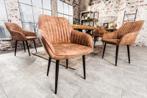 Elegante armleuningstoel TURIJN vintage lichtbruin met, Huis en Inrichting, Stoelen, Ophalen of Verzenden, Nieuw