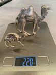 2 Miniaturen zilver 800 vintage dromedaris kameel miniatuur