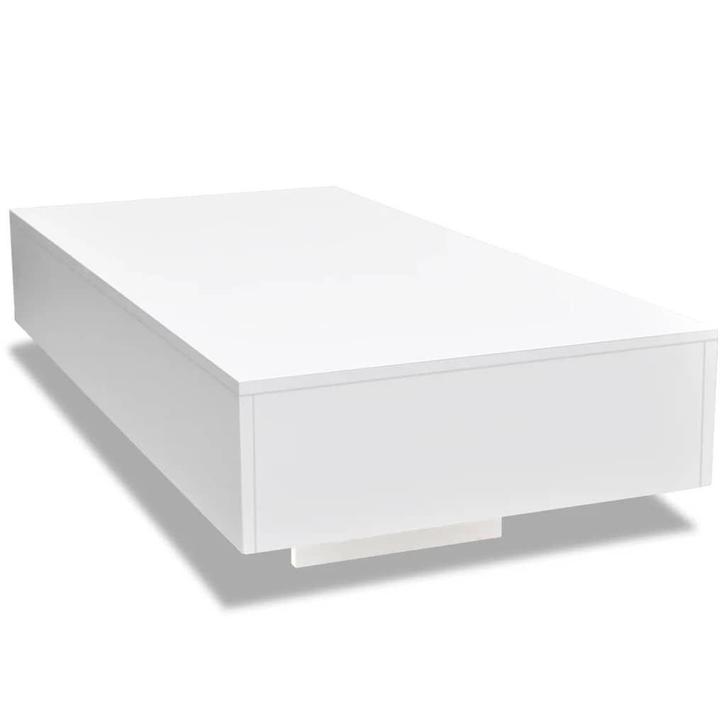 Salontafel Wit Hoogglans - Modern Design - OP = OP!, Huis en Inrichting, Tafels | Salontafels, 100 tot 150 cm, Rechthoekig, Nieuw