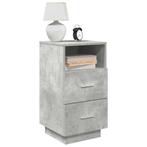 vidaXL Nachtkastjes 2 st met 2 lades 36x36x68 cm betongrijs, Verzenden, Nieuw, Hout