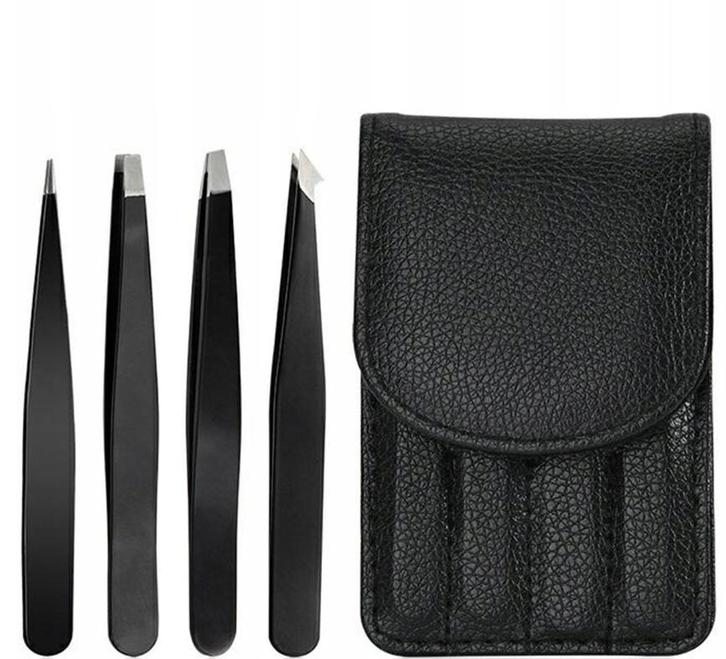 Set met pincetten - 4 delig - Met opberghoesje, Doe-het-zelf en Verbouw, Gereedschap | Handgereedschap, Nieuw, Ophalen of Verzenden
