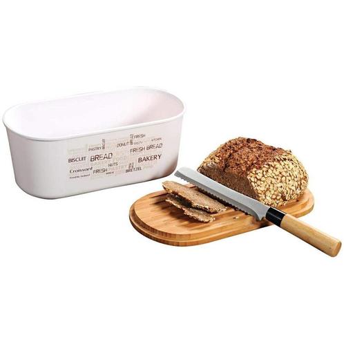 Melamine Ovale 2 in 1 Broodtrommel met Bamboe Snijplank |, Huis en Inrichting, Keuken | Keukenbenodigdheden, Nieuw, Verzenden