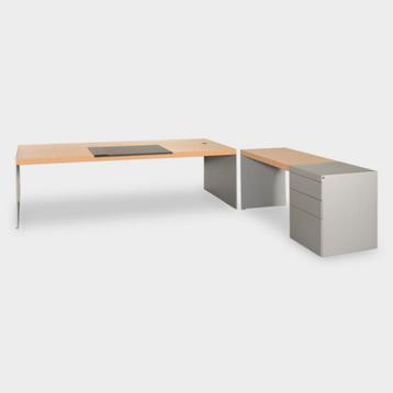 Renz Size designbureau en ladeblok - Eiken / aluminium