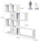 Ladder Boekenkast met 5 Planken en Deuren Decoratieve Houten