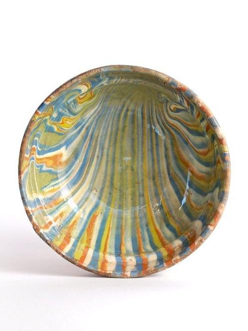 Kom - Aardewerk - Marmerachtig Effect Glazuur, Antiek en Kunst, Curiosa en Brocante