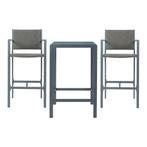 Tuinbarset Avise 3-delig bartafel met barkrukken antraciet e, Verzenden, Nieuw