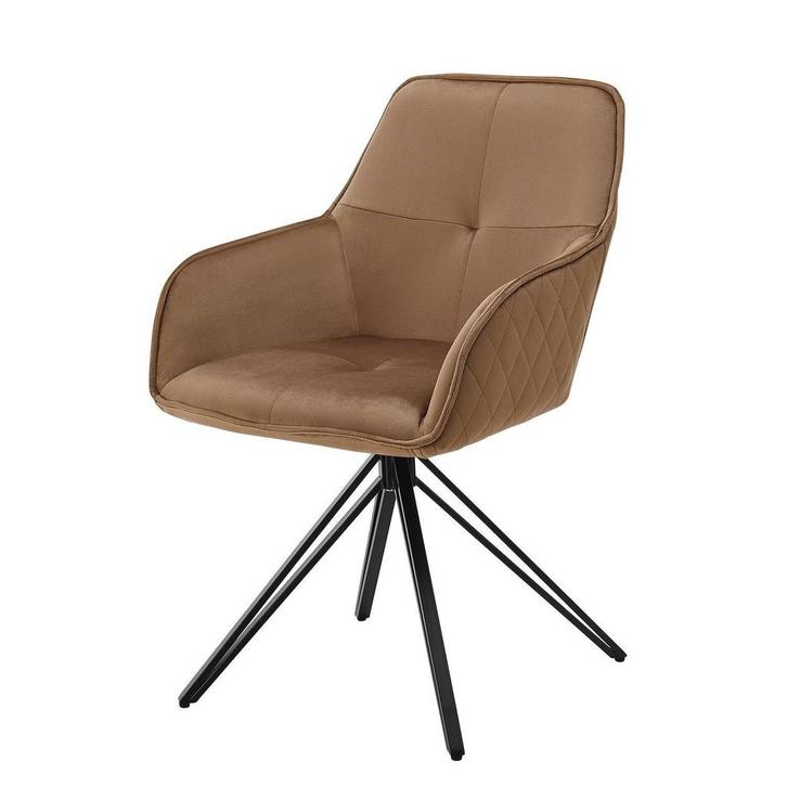 Eetkamerstoel / Draaistoel / Kuipstoel Clyde - Cognac - Meta, Huis en Inrichting, Stoelen, Nieuw, Verzenden