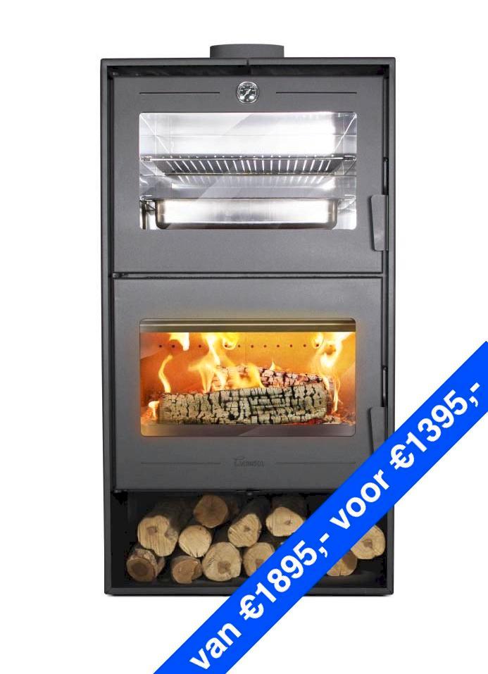 Lacunza Altea houtkachel met bakoven NERGENS GOEDKOPER, Huis en Inrichting, Kachels, Houtkachel, Hout, Nieuw, Vrijstaand, Verzenden