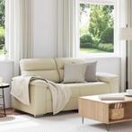 vidaXL 2-zitsbank crème 120 cm kunstleer, Huis en Inrichting, Banken | Bankstellen, Verzenden, Nieuw, Tweepersoons, Leer