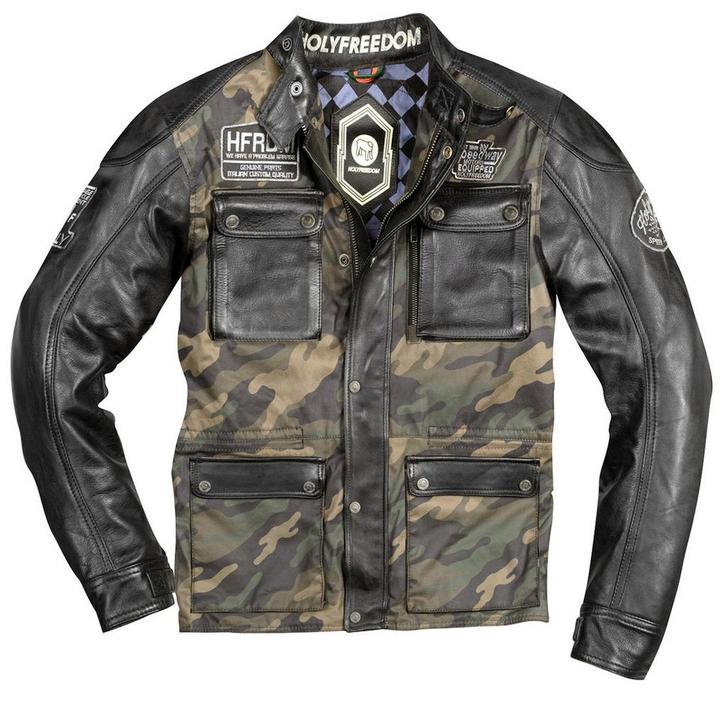 HolyFreedom Quattro Camo Zwart Leren/Textiele Motorjas, Motoren, Kleding | Motorkleding, Heren, Nieuw met kaartje, Jas | leer