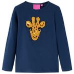 vidaXL Kindershirt met lange mouwen 128 marineblauw, Verzenden, Nieuw