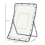 TRUUSK Kickback Rebounder Goal - Staal+PE - 75x126cm - Zwart, Verzenden, Nieuw