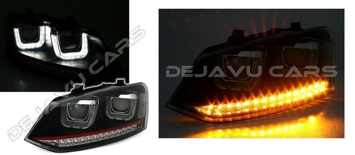 Xenon Look U LED Koplampen voor Volkswagen Polo 6R / 6C - GT, Auto diversen, Tuning en Styling, Ophalen of Verzenden