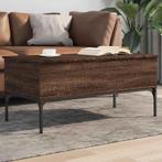vidaXL Salontafel 100x50x45 cm bewerkt hout en metaal bruin, Huis en Inrichting, Tafels | Salontafels, Verzenden, Nieuw, Metaal