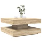vidaXL Salontafel 360 graden draaibaar 70x70x34,5 cm sonoma, Verzenden, Nieuw, Overige houtsoorten, 50 tot 100 cm