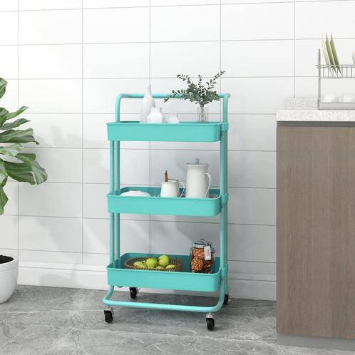 vidaXL Keukentrolley 3-laags 42x35x85 cm ijzer en ABS, Huis en Inrichting, Keuken | Keukenbenodigdheden, Nieuw, Verzenden