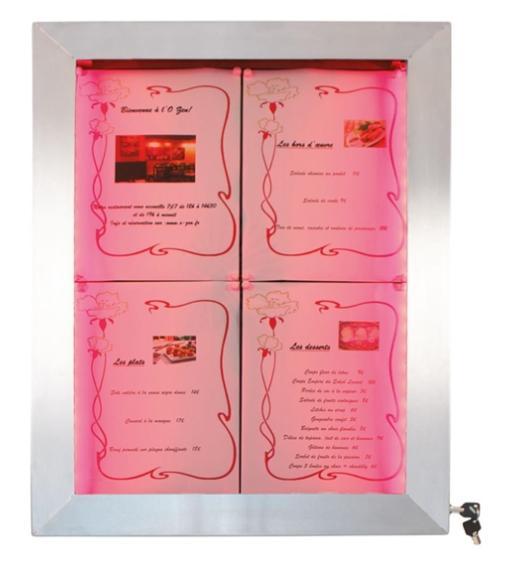 Gekleurde LEDs 4x A4 informatiedisplay| RVS | 59,5(b) x..., Zakelijke goederen, Horeca | Keukenapparatuur, Verzenden