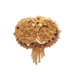 Gouden S-broche van filigrain techniek | Vintage/antiek, Ophalen of Verzenden, Gebruikt, Overige kleuren, Goud